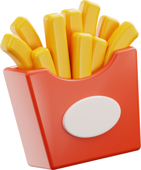 3D French Fries Illustration